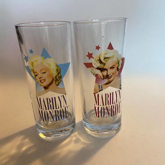 Marilyn Monroe Glasses 2 High Ball 6" - Picture 1 of 5
